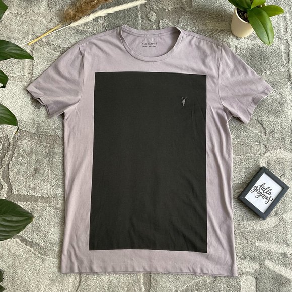 All Saints Other - ALL SAINTS | Men's Lobke Short Sleeve T-Shirt in Dusty Lilac/Jet Black - Size M